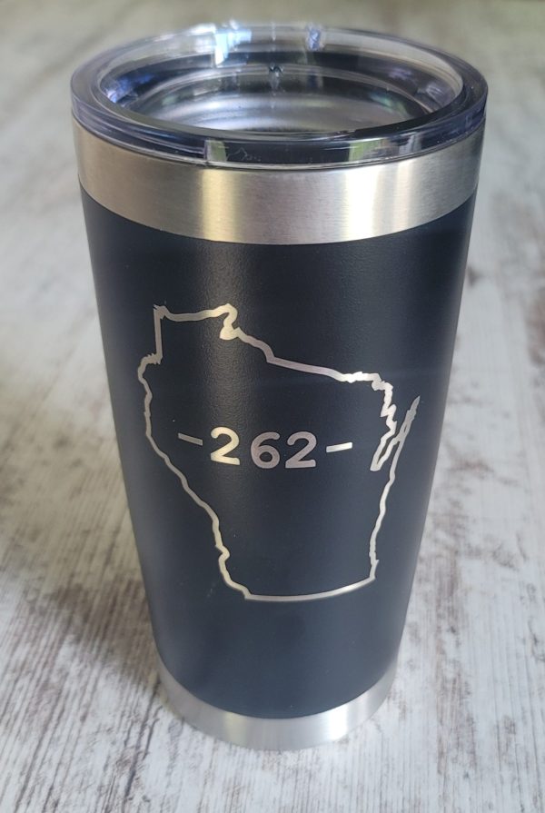 Wisconsin (262) Black Engraved Tumbler (20 oz) For Cheap