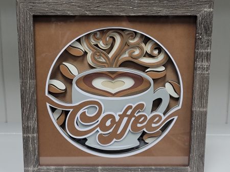 Coffee Cup Framed Mandala Art For Sale