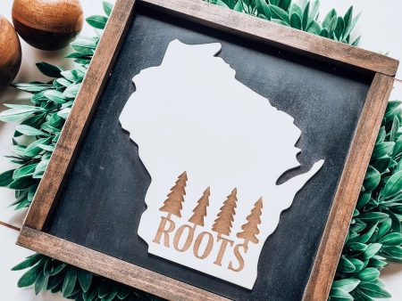 Wisconsin Roots Handmade Wood Sign Cheap