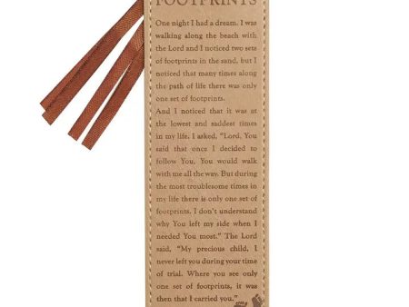 Footprints Faux Leather Bookmark Online Hot Sale