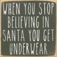 When You Stop Believing In Santa You Get Underwear Handmade Mini Sign Fashion