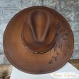 Leo Sunflower Hand Burned Wide Brim Hat Discount