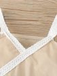 Infant Girls Beige Cotton Bodysuit With Lace Detail Online Sale