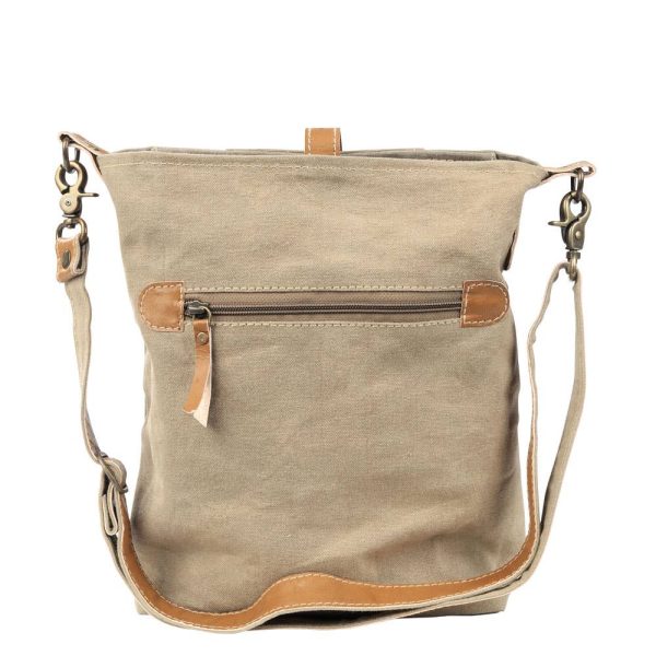 Plain Canvas And Leather Shoulder Crossbody Bag Online now