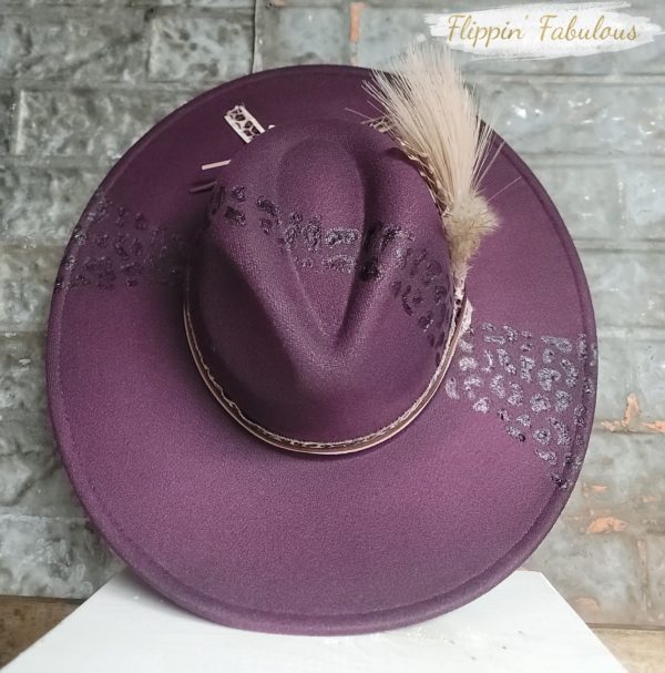 Leopard Plumeria Wide Brim Plum Hat Sale