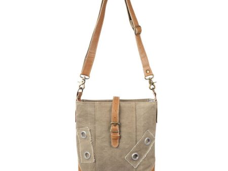 Plain Canvas And Leather Shoulder Crossbody Bag Online now