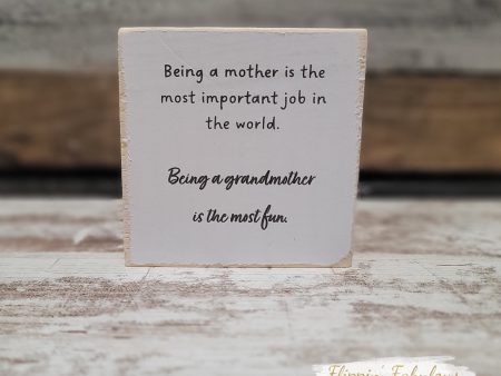 Being A Mother Is...Handmade Mini Wood Sign Supply