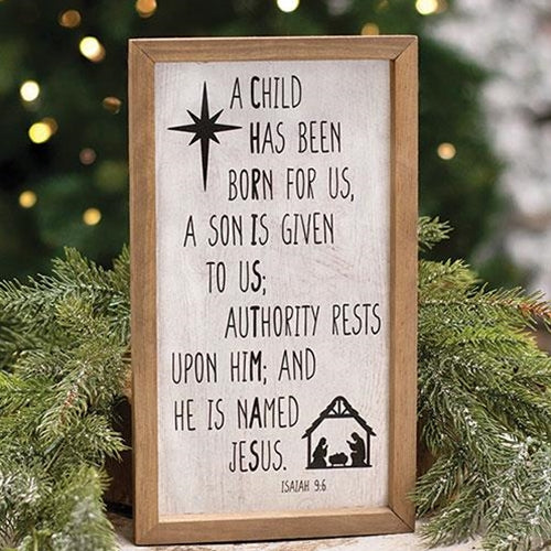 A Child Is Born Nativity Sign Online