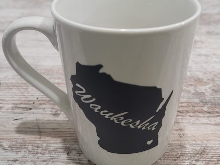 Waukesha Script City and State Handmade Mug ***CUSTOMIZABLE*** Online