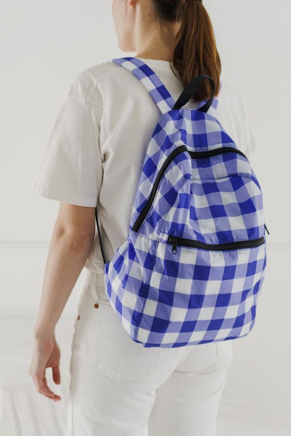 Packable Backpack | Big Check Blue Online Hot Sale