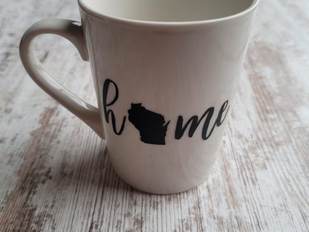 Home (Script) With State - Wisconsin  Handcrafted Mug ***CUSTOMIZABLE**** Discount